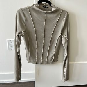 Olive green mock neck
